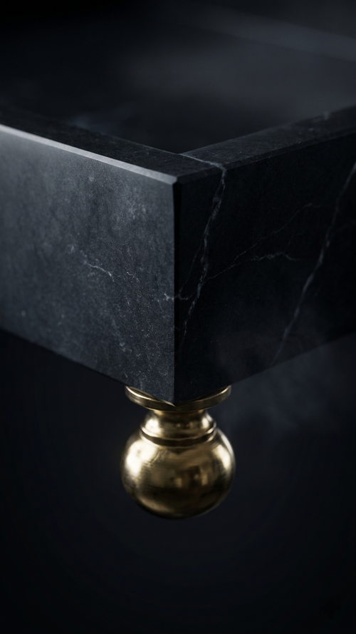 Noir Marble Footed Tray - Lyra Stone
