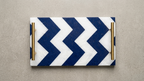 Lapis & Marble Chevron Inlay Tray with Brass Handles