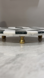 Monochrome Chevron Marble Display Tray
