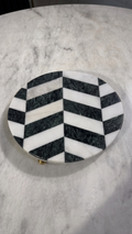 Monochrome Chevron Marble Display Tray