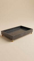 Noir Marble Footed Tray - Lyra Stone