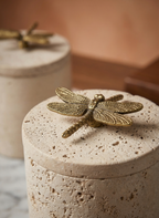 Dragonfly Travertine Jars