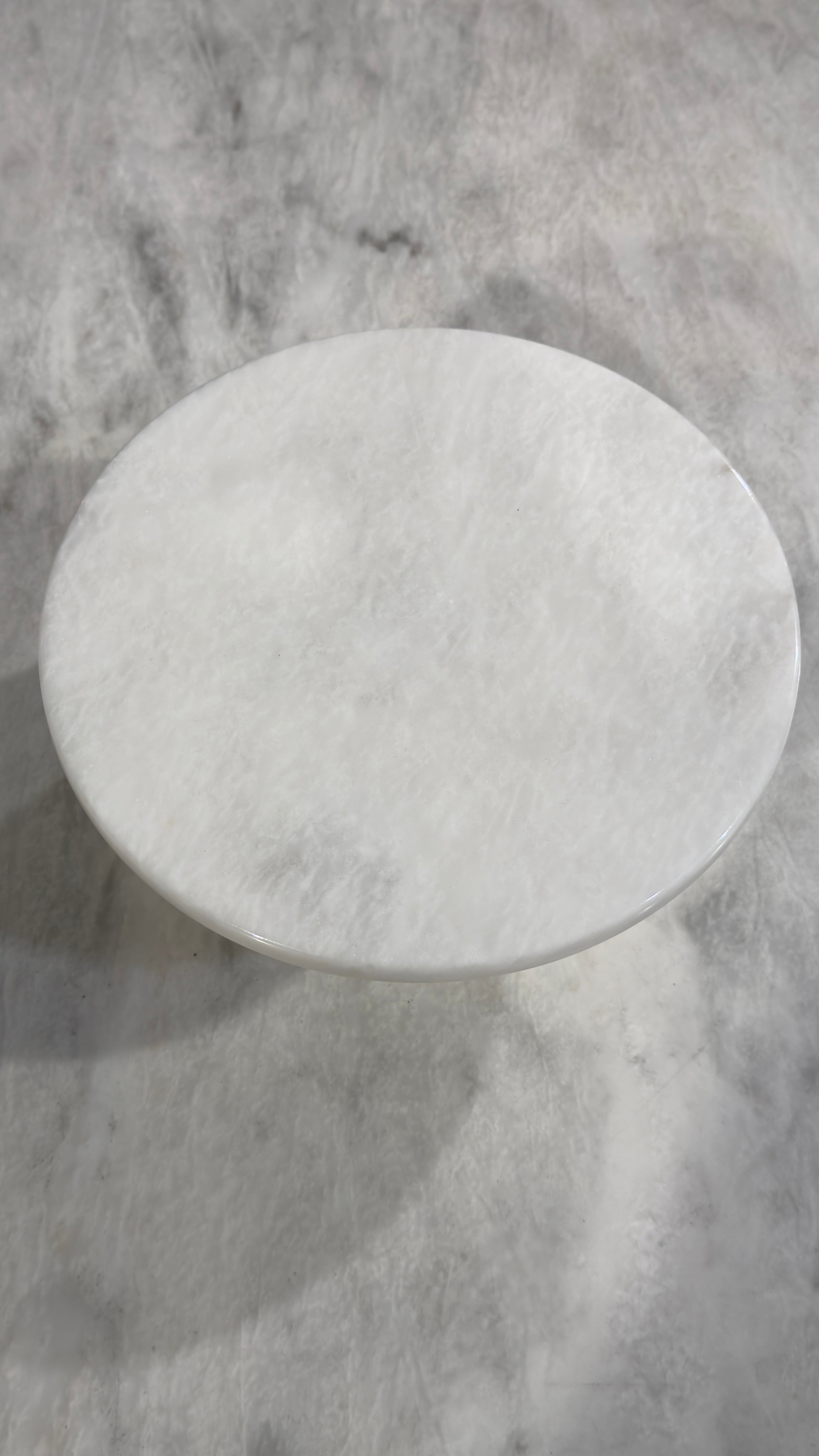The 'Lumina' White Marble Pedestal