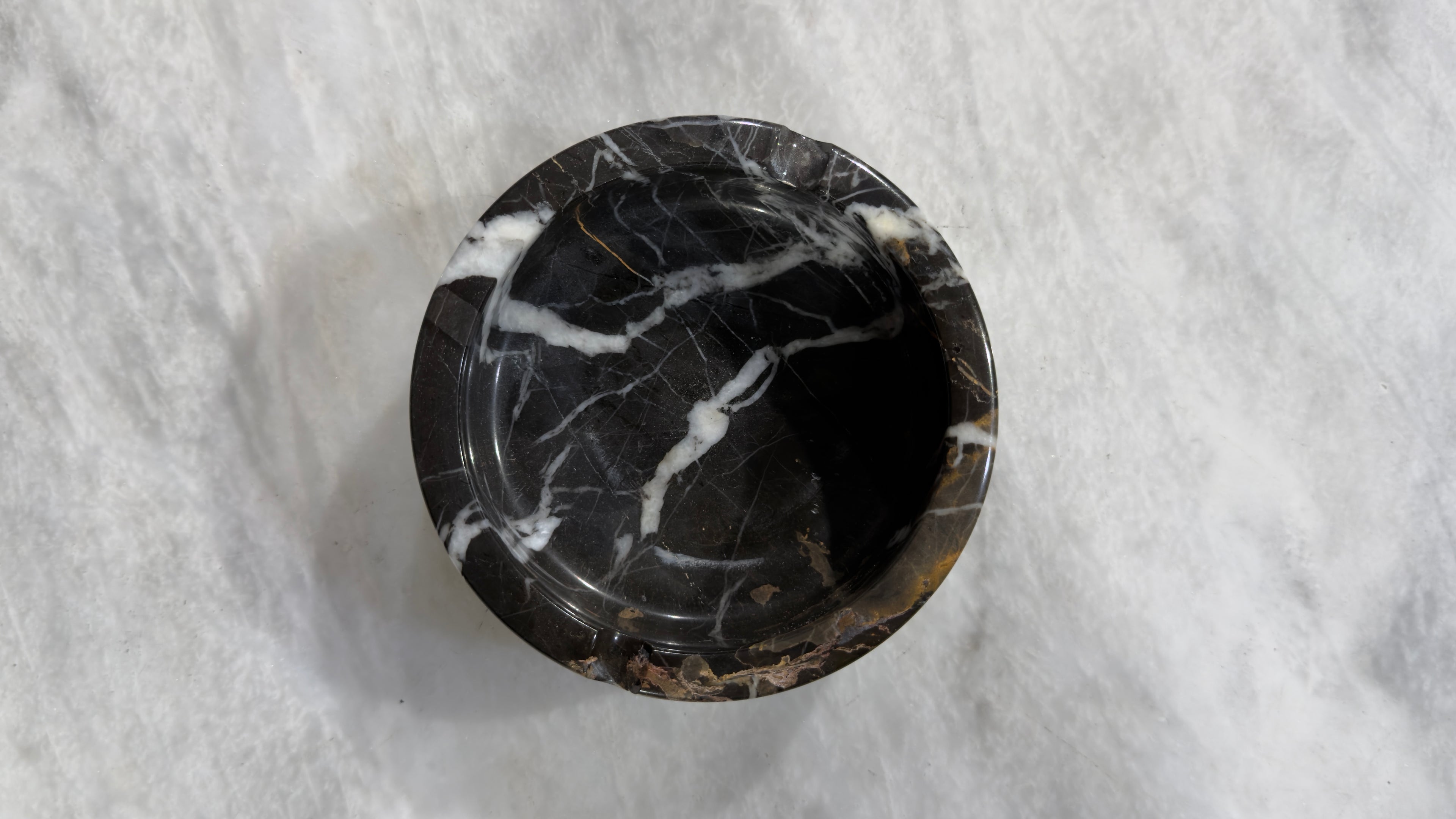 The 'Obsidian Noir' Marble Ashtray