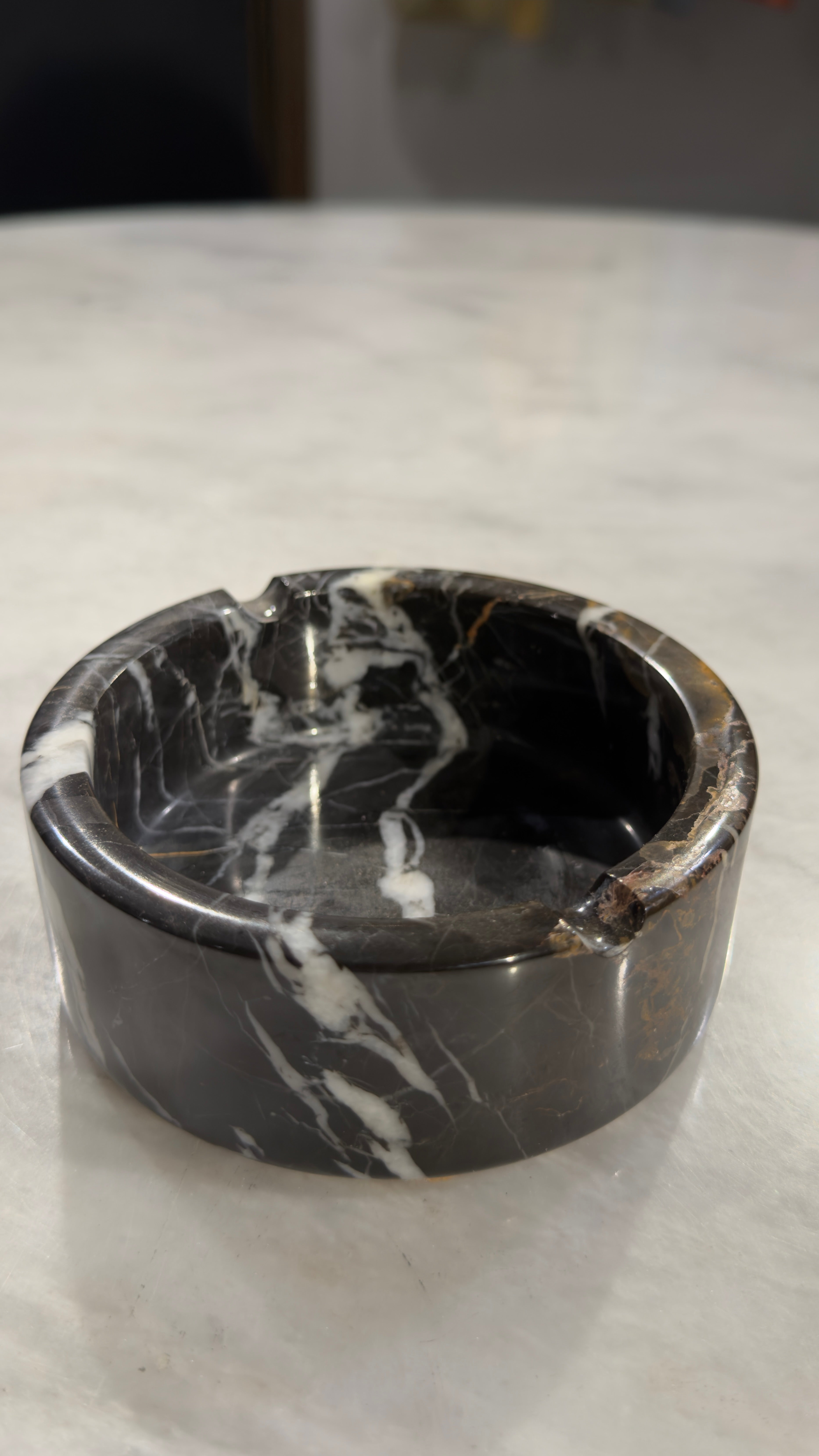 The 'Obsidian Noir' Marble Ashtray